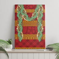 Hawai'i Paniolo Maile Twisted Lei Canvas Wall Art Hilo Royal Red LT7 - Polynesian Pride