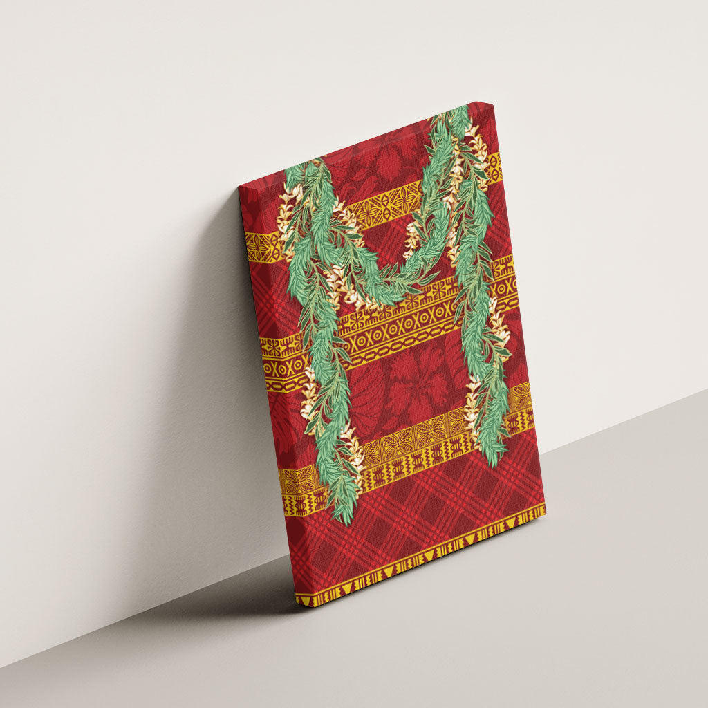 Hawai'i Paniolo Maile Twisted Lei Canvas Wall Art Hilo Royal Red LT7 - Polynesian Pride