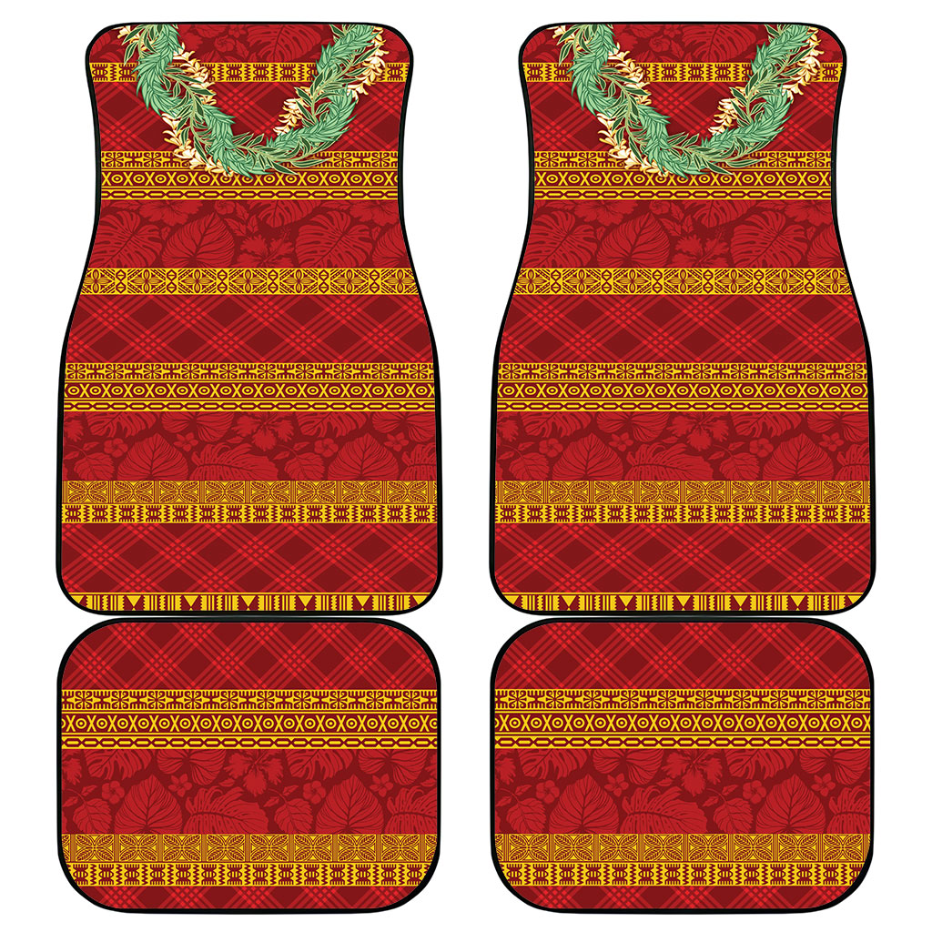 Hawai'i Paniolo Maile Twisted Lei Car Mats Hilo Royal Red LT7 - Polynesian Pride