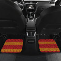 Hawai'i Paniolo Maile Twisted Lei Car Mats Hilo Royal Red LT7 Set 2pcs - Back Red - Polynesian Pride