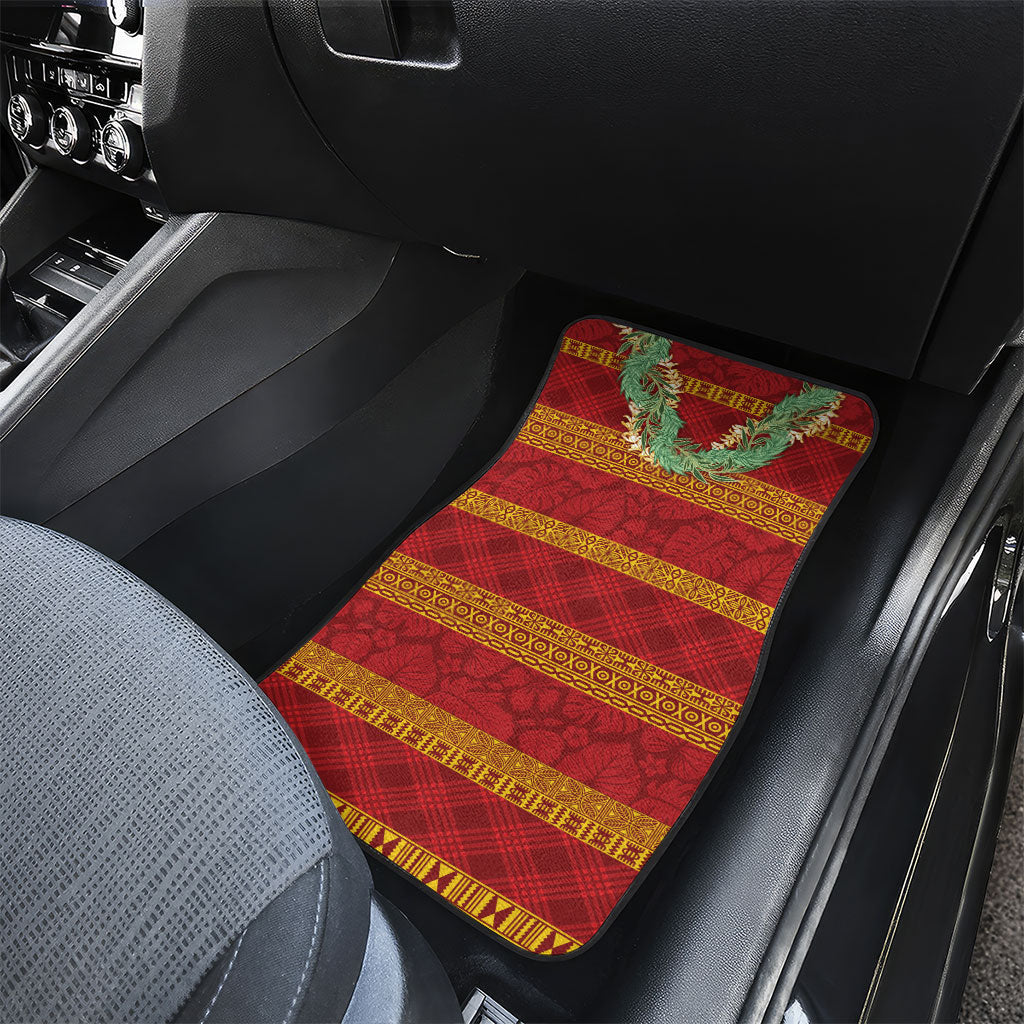 Hawai'i Paniolo Maile Twisted Lei Car Mats Hilo Royal Red LT7 - Polynesian Pride