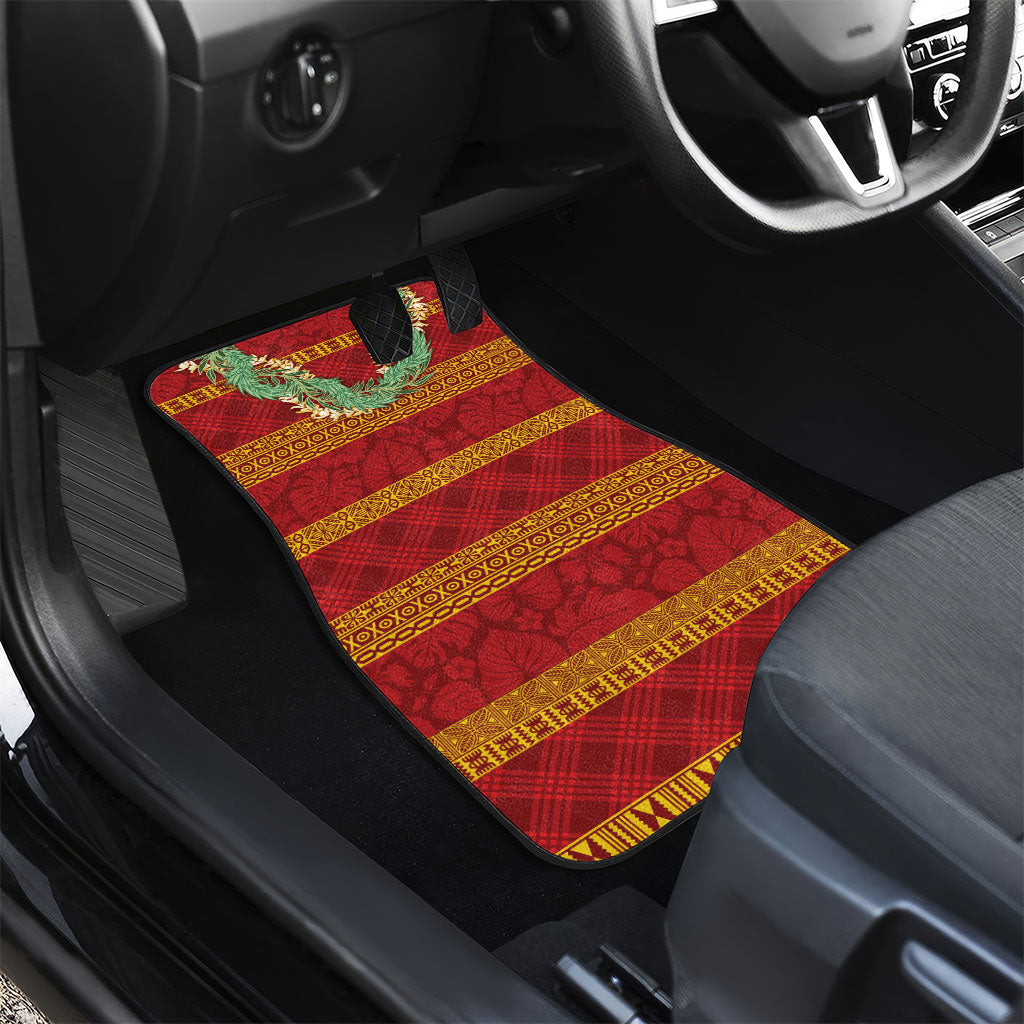Hawai'i Paniolo Maile Twisted Lei Car Mats Hilo Royal Red LT7 - Polynesian Pride