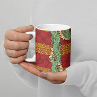 Hawai'i Paniolo Maile Twisted Lei Ceramic Mug Hilo Royal Red LT7 - Polynesian Pride
