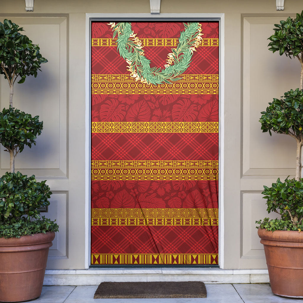Hawai'i Paniolo Maile Twisted Lei Door Cover Hilo Royal Red LT7 Red - Polynesian Pride
