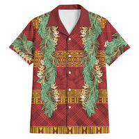 Hawai'i Paniolo Maile Twisted Lei Hawaiian Shirt Hilo Royal Red LT7 Red - Polynesian Pride
