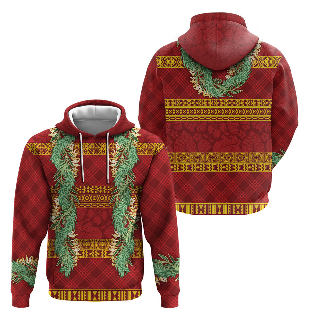 Hawai'i Paniolo Maile Twisted Lei Hoodie Hilo Royal Red LT7 - Polynesian Pride