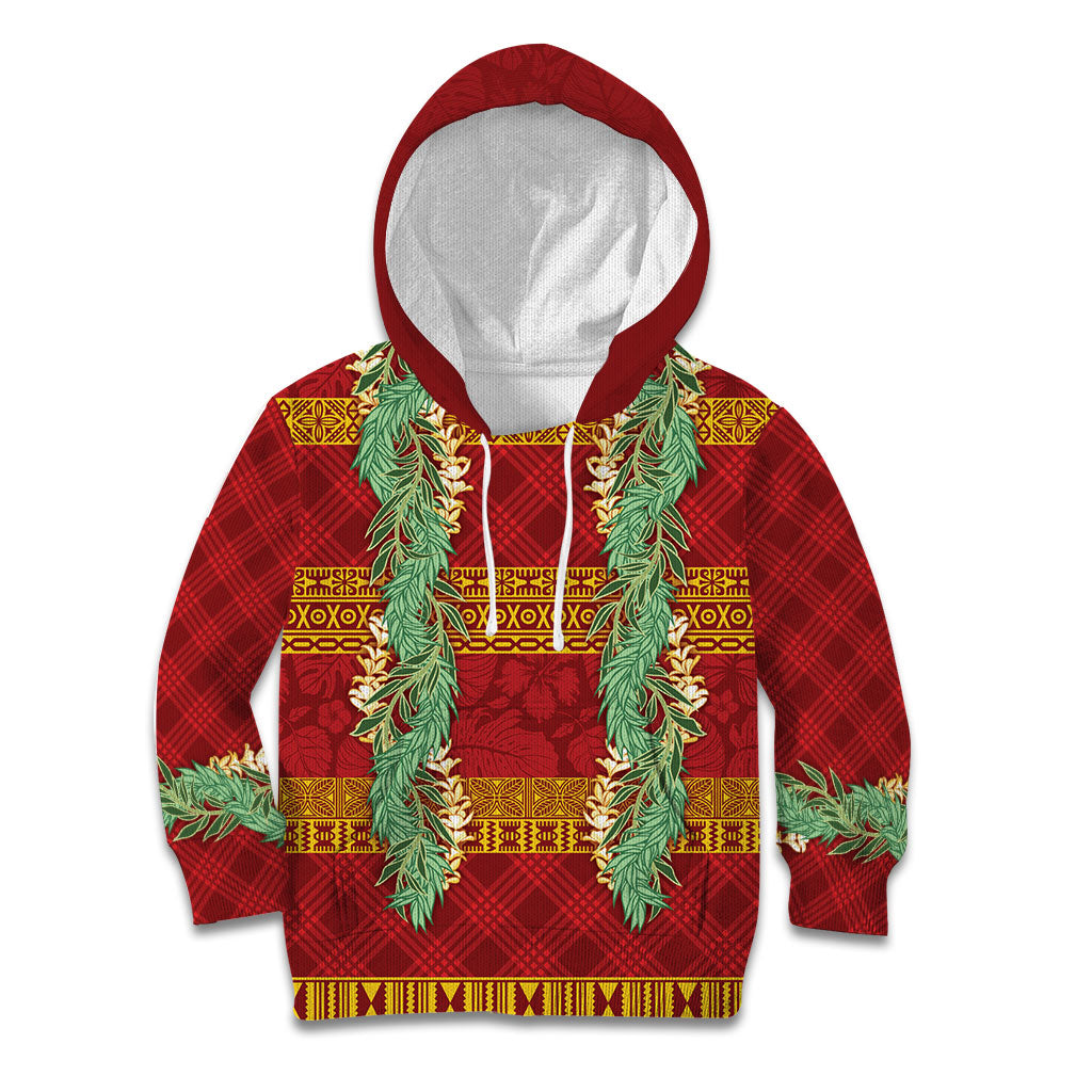 Hawai'i Paniolo Maile Twisted Lei Kid Hoodie Hilo Royal Red LT7 Hoodie Red - Polynesian Pride