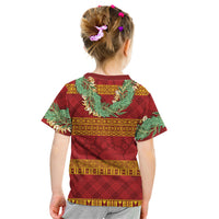 Hawai'i Paniolo Maile Twisted Lei Kid T Shirt Hilo Royal Red LT7 - Polynesian Pride