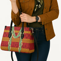 Hawai'i Paniolo Maile Twisted Lei Leather Bag Hilo Royal Red LT7 - Polynesian Pride