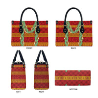 Hawai'i Paniolo Maile Twisted Lei Leather Bag Hilo Royal Red LT7 - Polynesian Pride