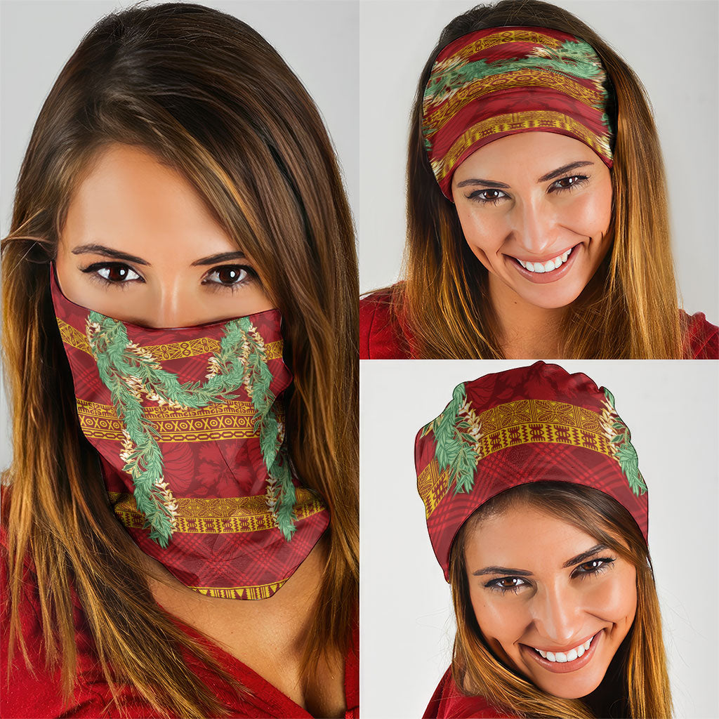 Hawai'i Paniolo Maile Twisted Lei Neck Gaiter Hilo Royal Red LT7 - Polynesian Pride