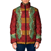 Hawai'i Paniolo Maile Twisted Lei Padded Jacket Hilo Royal Red LT7 Men Red - Polynesian Pride