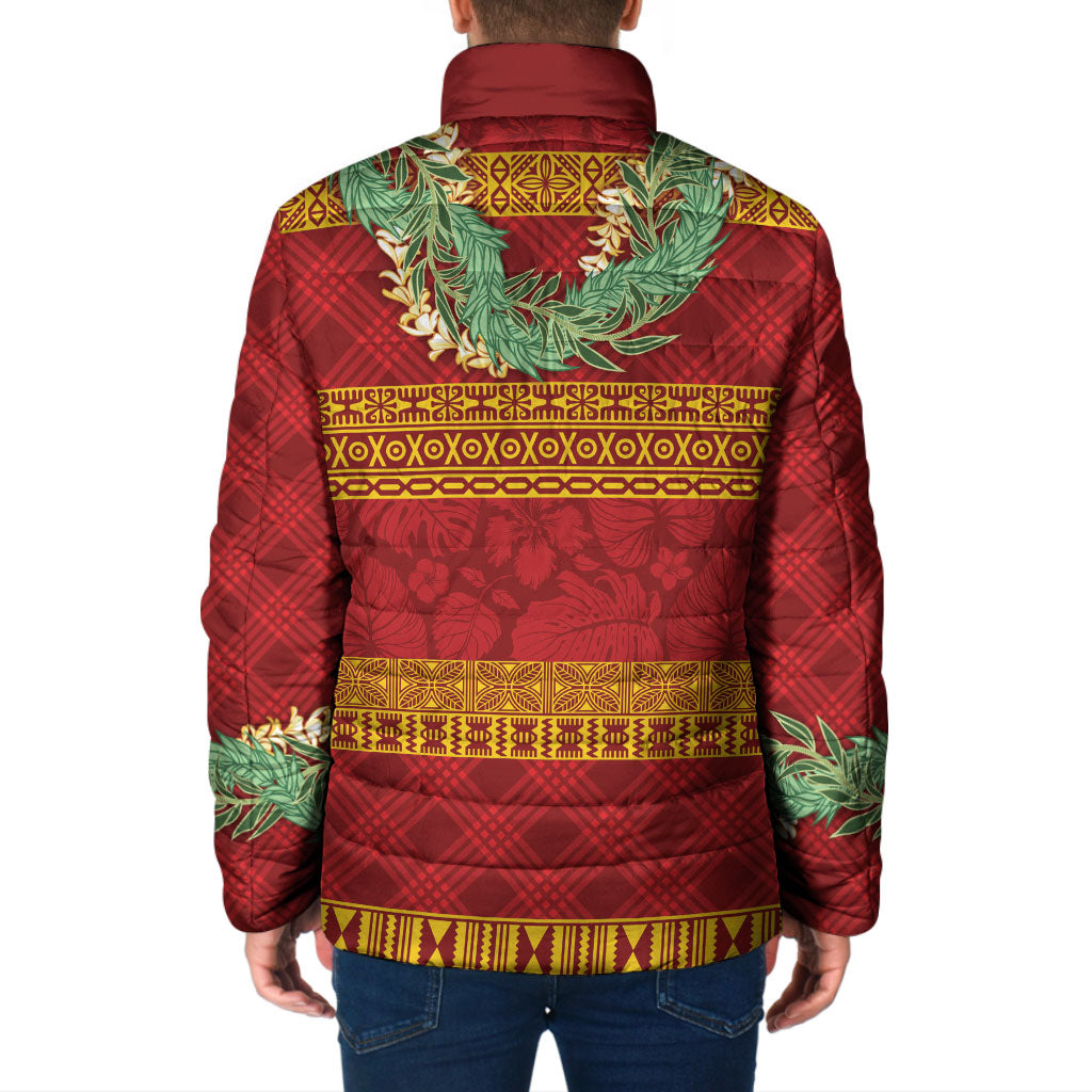 Hawai'i Paniolo Maile Twisted Lei Padded Jacket Hilo Royal Red LT7 - Polynesian Pride
