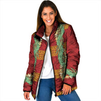 Hawai'i Paniolo Maile Twisted Lei Padded Jacket Hilo Royal Red LT7 Women Red - Polynesian Pride