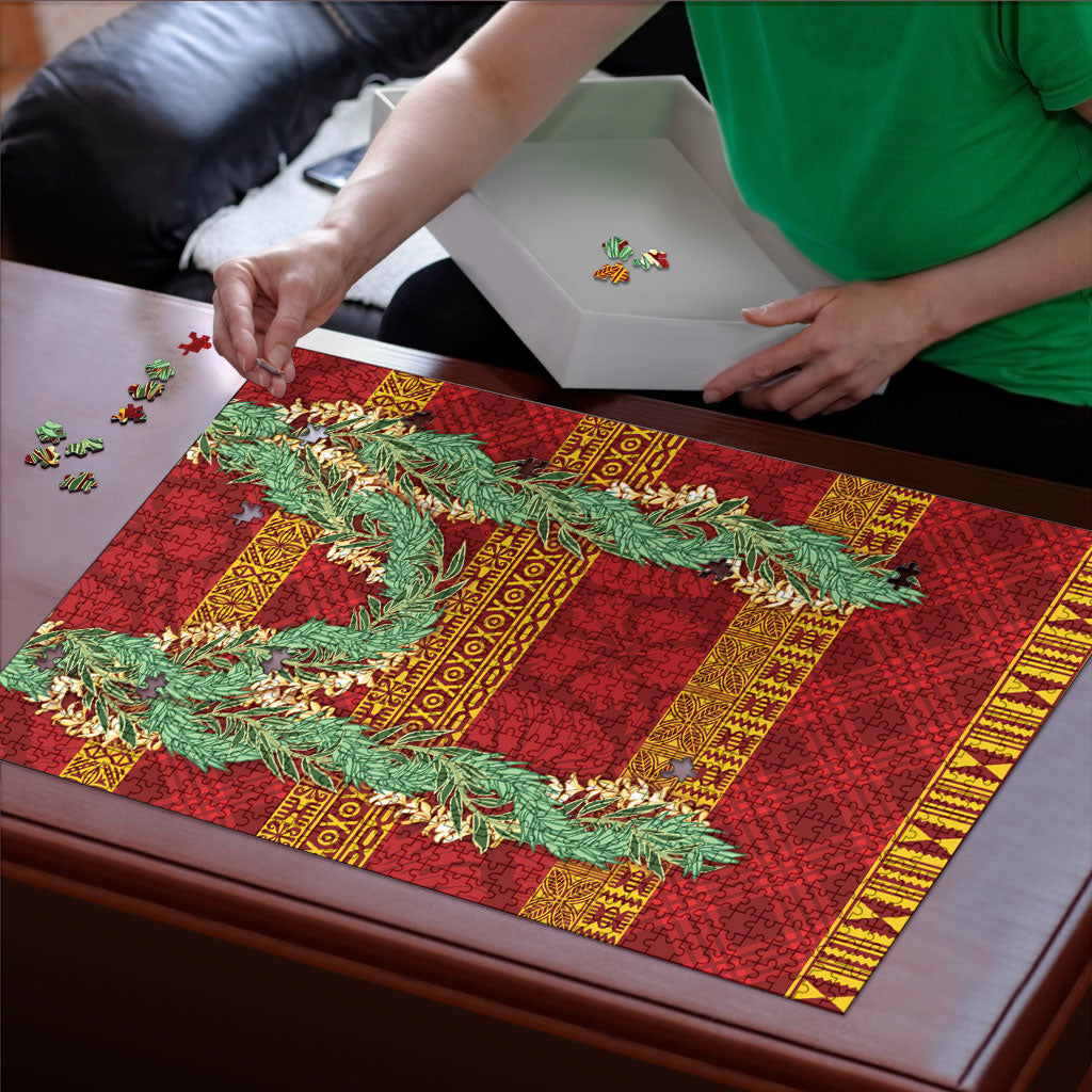 Hawai'i Paniolo Maile Twisted Lei Puzzle Hilo Royal Red LT7 - Polynesian Pride