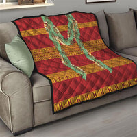 Hawai'i Paniolo Maile Twisted Lei Quilt Hilo Royal Red LT7 - Polynesian Pride