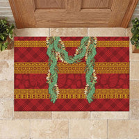Hawai'i Paniolo Maile Twisted Lei Rubber Doormat Hilo Royal Red LT7 Red - Polynesian Pride