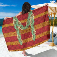 Hawai'i Paniolo Maile Twisted Lei Sarong Hilo Royal Red LT7 One Size 44 x 66 inches Red - Polynesian Pride