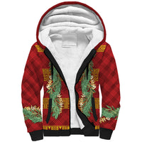 Hawai'i Paniolo Maile Twisted Lei Sherpa Hoodie Hilo Royal Red LT7 Unisex Red - Polynesian Pride