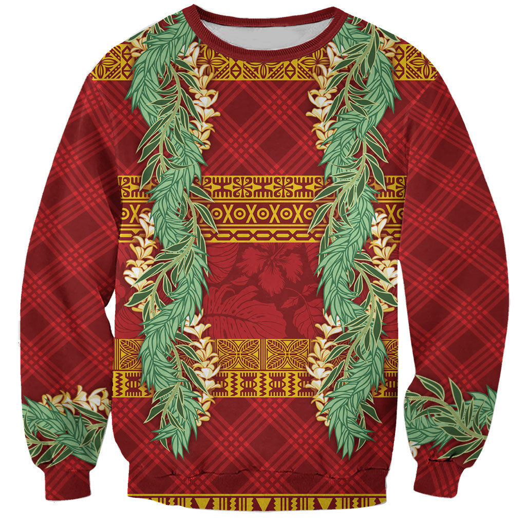Hawai'i Paniolo Maile Twisted Lei Sweatshirt Hilo Royal Red