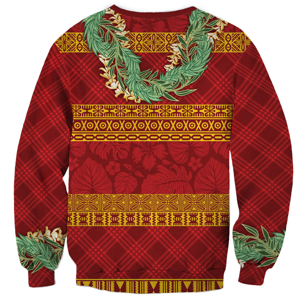 Hawai'i Paniolo Maile Twisted Lei Sweatshirt Hilo Royal Red LT7 - Polynesian Pride