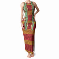 Hawai'i Paniolo Maile Twisted Lei Tank Maxi Dress Hilo Royal Red LT7 Women Red - Polynesian Pride