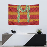 Hawai'i Paniolo Maile Twisted Lei Tapestry Hilo Royal Red LT7 - Polynesian Pride