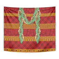 Hawai'i Paniolo Maile Twisted Lei Tapestry Hilo Royal Red LT7 - Polynesian Pride
