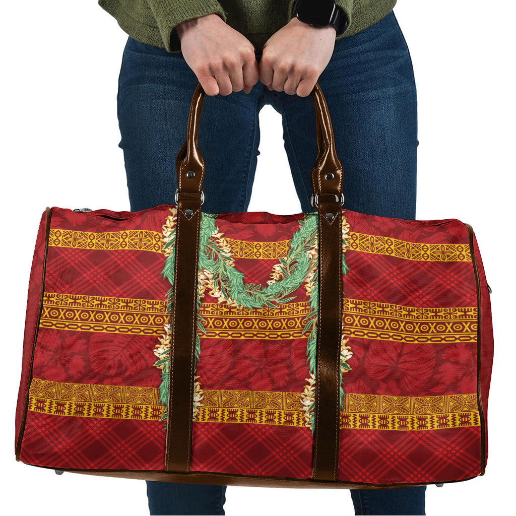Hawai'i Paniolo Maile Twisted Lei Travel Bag Hilo Royal Red