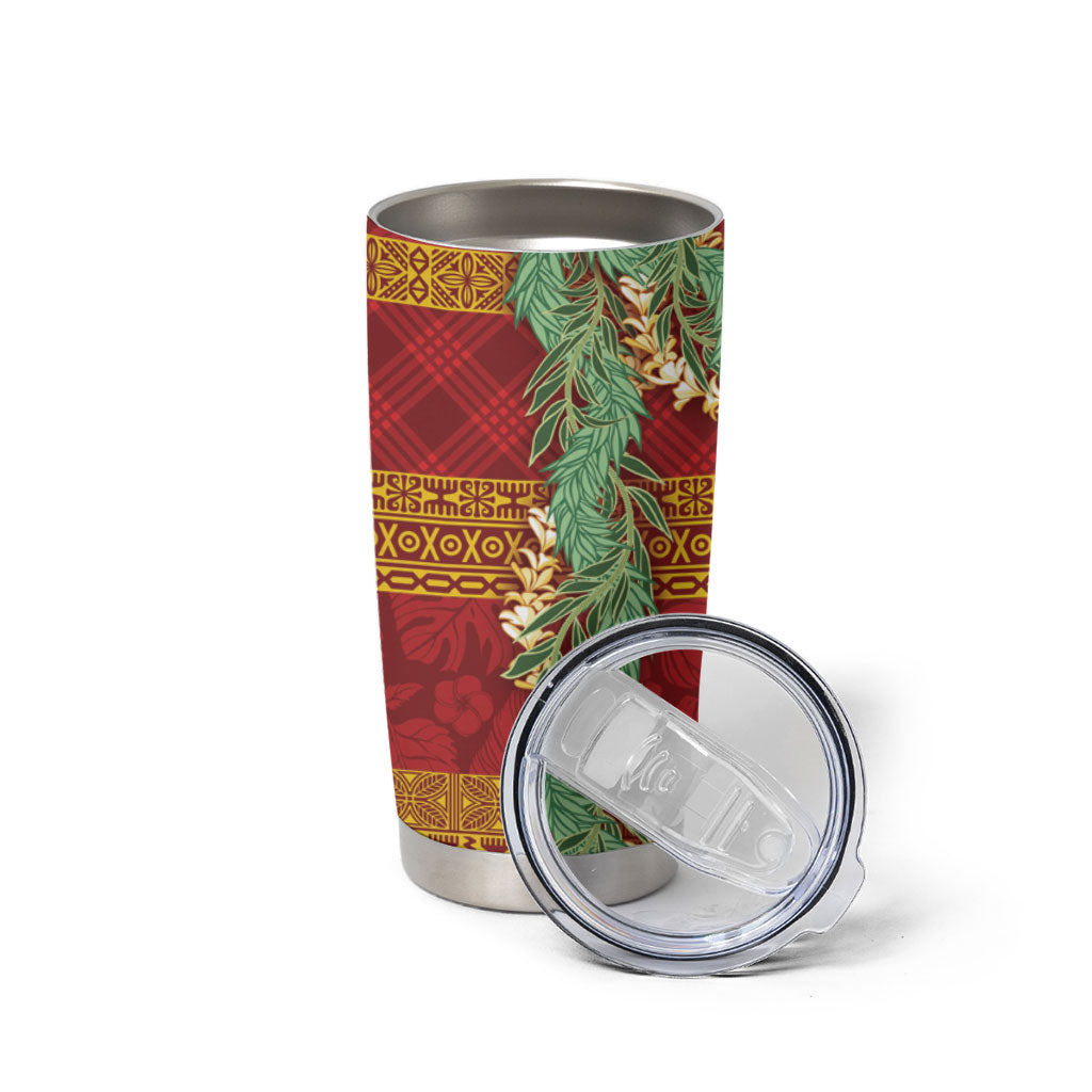 Hawai'i Paniolo Maile Twisted Lei Tumbler Cup Hilo Royal Red LT7 - Polynesian Pride