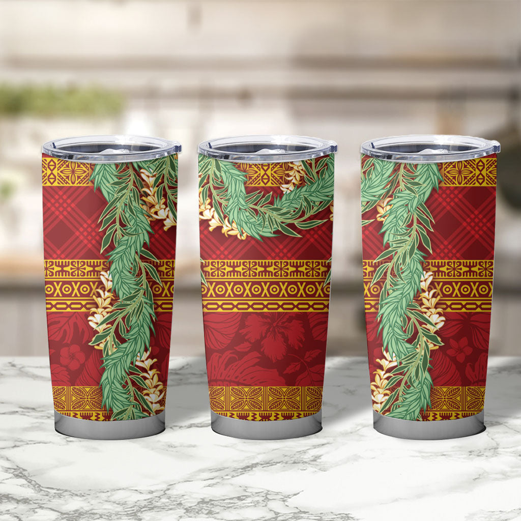 Hawai'i Paniolo Maile Twisted Lei Tumbler Cup Hilo Royal Red LT7 - Polynesian Pride
