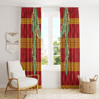 Hawai'i Paniolo Maile Twisted Lei Window Curtain Hilo Royal Red LT7 - Polynesian Pride