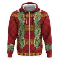 Hawai'i Paniolo Maile Twisted Lei Zip Hoodie Hilo Royal Red LT7 Zip Hoodie Red - Polynesian Pride
