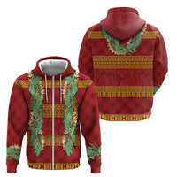 Hawai'i Paniolo Maile Twisted Lei Zip Hoodie Hilo Royal Red LT7 - Polynesian Pride