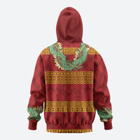 Hawai'i Paniolo Maile Twisted Lei Zip Hoodie Hilo Royal Red LT7 - Polynesian Pride