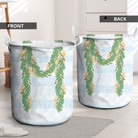 Hawai'i Paniolo Maile Twisted Lei Laundry Basket Winter White LT7 - Polynesian Pride