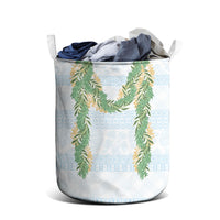 Hawai'i Paniolo Maile Twisted Lei Laundry Basket Winter White LT7 - Polynesian Pride