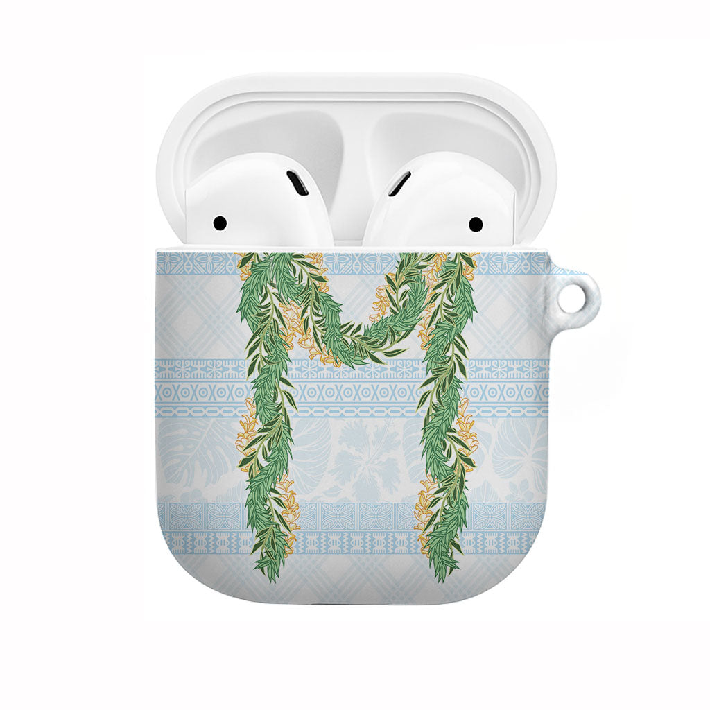 Hawai'i Paniolo Maile Twisted Lei AirPods Case Winter White LT7 White - Polynesian Pride