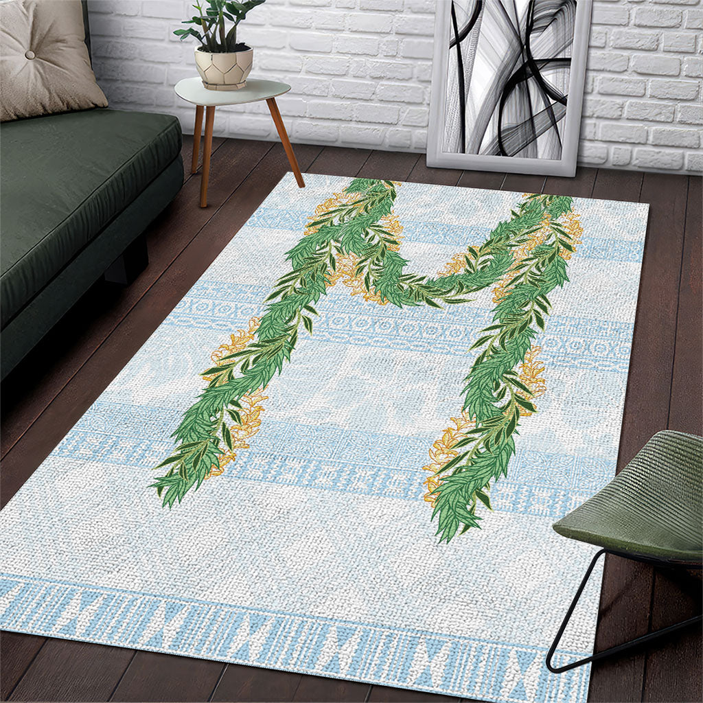 Hawai'i Paniolo Maile Twisted Lei Area Rug Winter White LT7 White - Polynesian Pride