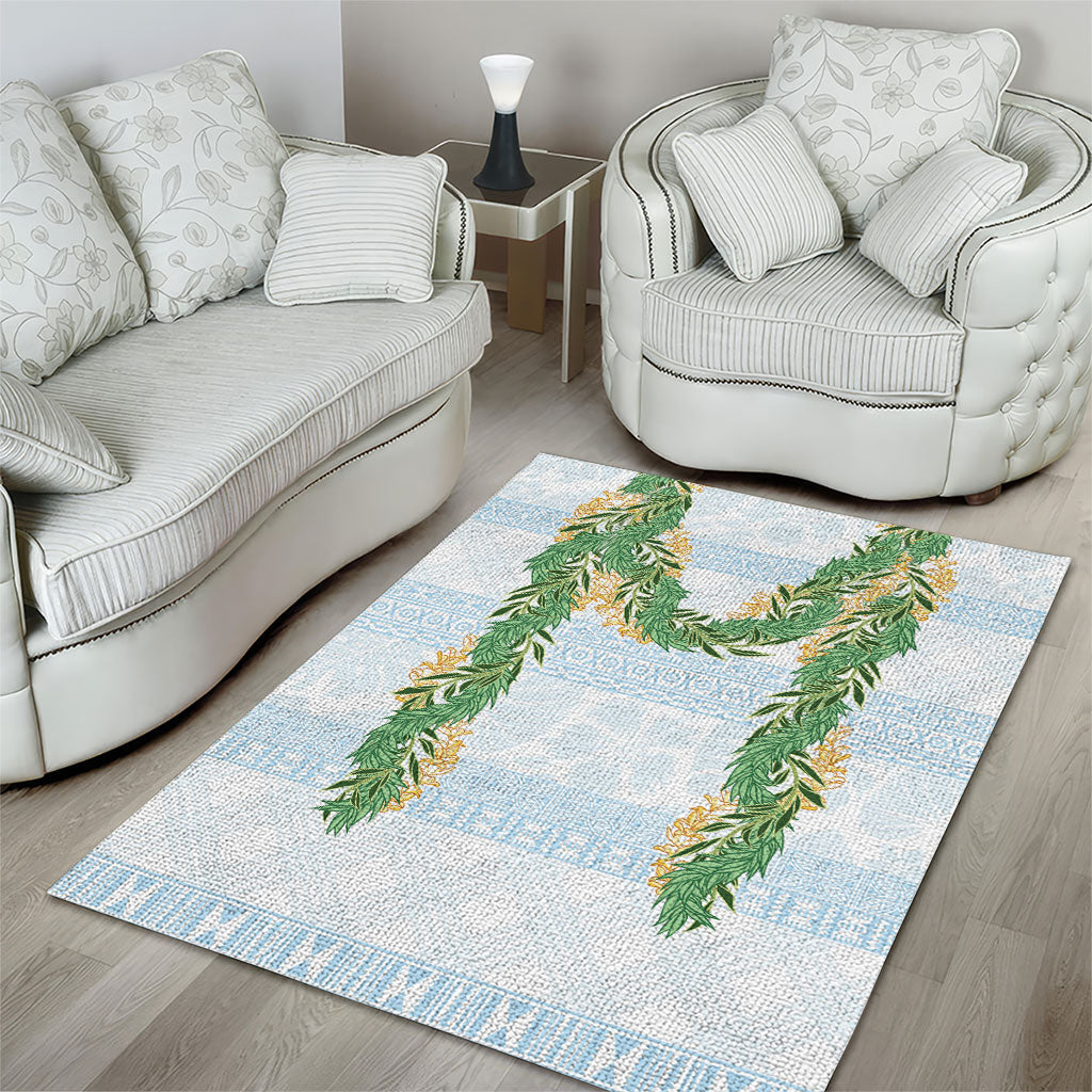 Hawai'i Paniolo Maile Twisted Lei Area Rug Winter White LT7 - Polynesian Pride