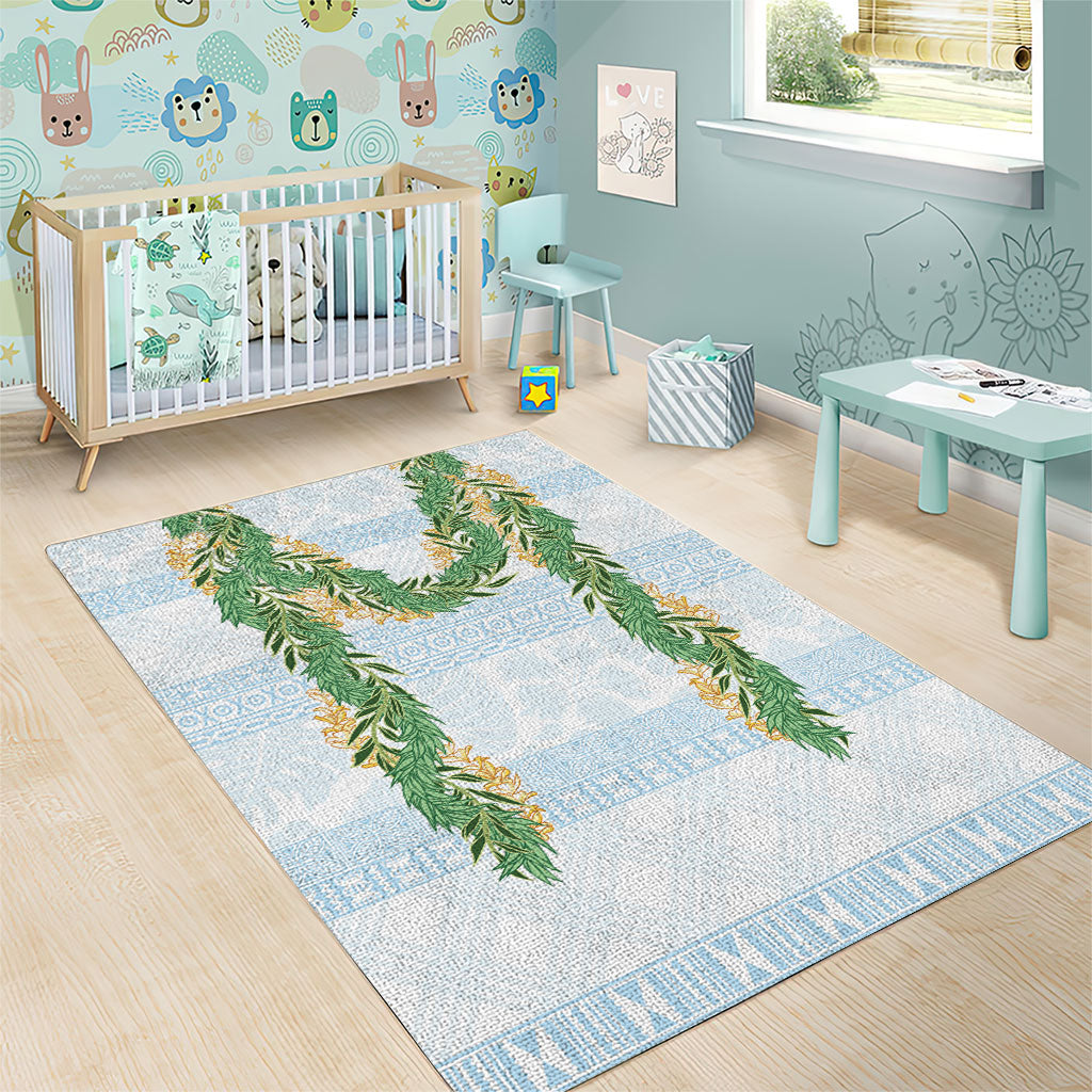 Hawai'i Paniolo Maile Twisted Lei Area Rug Winter White LT7 - Polynesian Pride