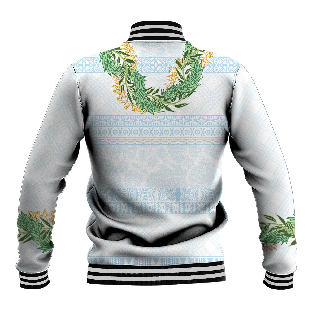 Hawai'i Paniolo Maile Twisted Lei Baseball Jacket Winter White LT7 - Polynesian Pride