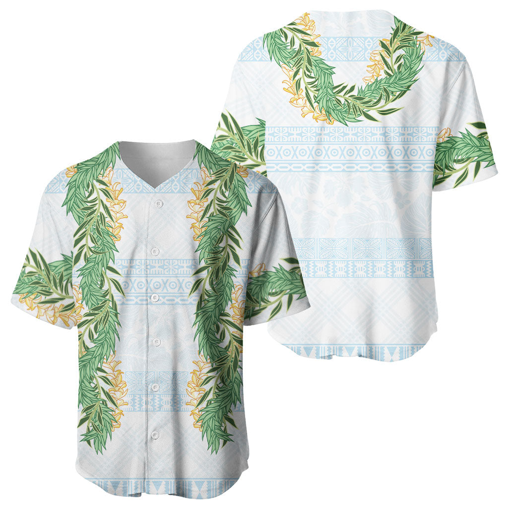 Hawai'i Paniolo Maile Twisted Lei Baseball Jersey Winter White LT7 - Polynesian Pride