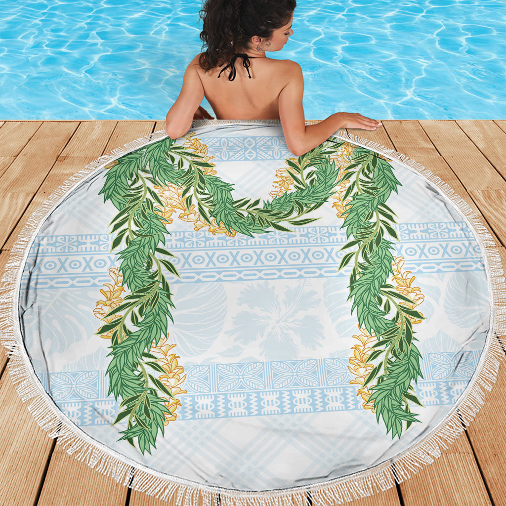 Hawai'i Paniolo Maile Twisted Lei Beach Blanket Winter White LT7 - Polynesian Pride