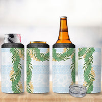 Hawai'i Paniolo Maile Twisted Lei 4 in 1 Can Cooler Tumbler Winter White LT7 - Polynesian Pride