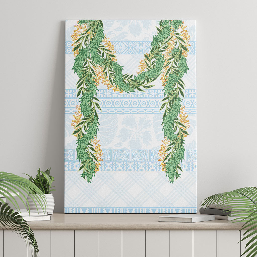 Hawai'i Paniolo Maile Twisted Lei Canvas Wall Art Winter White LT7 - Polynesian Pride