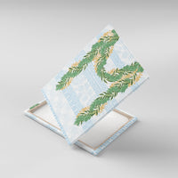 Hawai'i Paniolo Maile Twisted Lei Canvas Wall Art Winter White LT7 With Frame White - Polynesian Pride