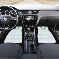 Hawai'i Paniolo Maile Twisted Lei Car Mats Winter White LT7 Set 2pcs - Front White - Polynesian Pride