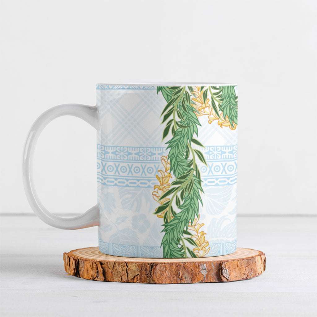 Hawai'i Paniolo Maile Twisted Lei Ceramic Mug Winter White