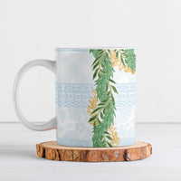 Hawai'i Paniolo Maile Twisted Lei Ceramic Mug Winter White LT7 White - Polynesian Pride